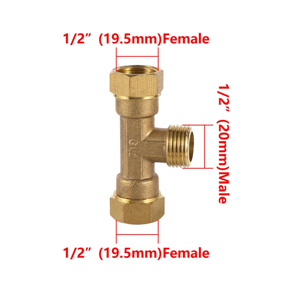 1/2" Außengewinde/Innengewinde Sechskant Messing Verbinder 304 Edelstahl T-Stück Winkel Gerade Adapter Gartenbewässerung Wasserhahn Kupplung