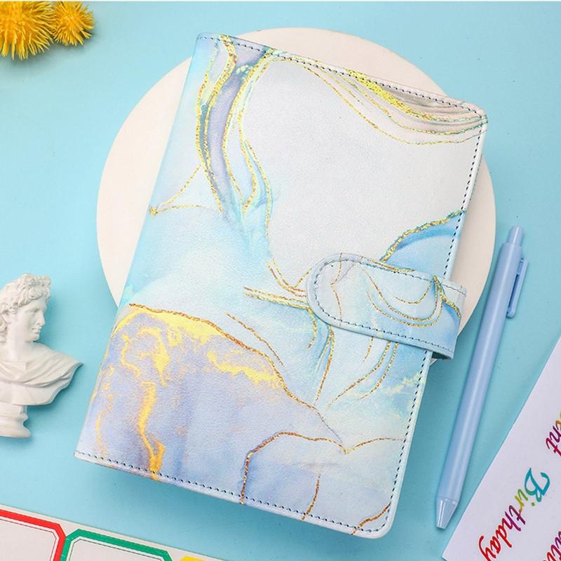 Marble A6 Budget Binder for w/ Budget Sheets Cash Envelopes Bag Colored Label Stickers for Budgeting Cash Budget Organiz