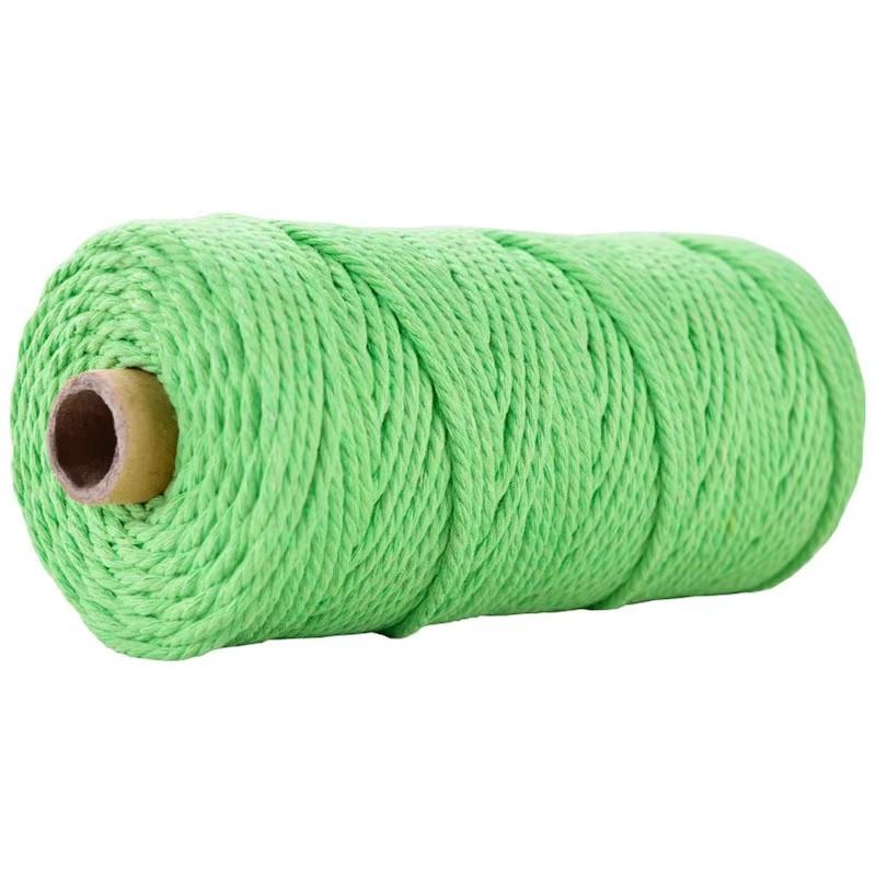 4mm Waterproof Hot Sale Colorful DIY Craft Twine Satin Cord Twisted Cord Natural Macrame Cotton Rope for Bags & Shoes