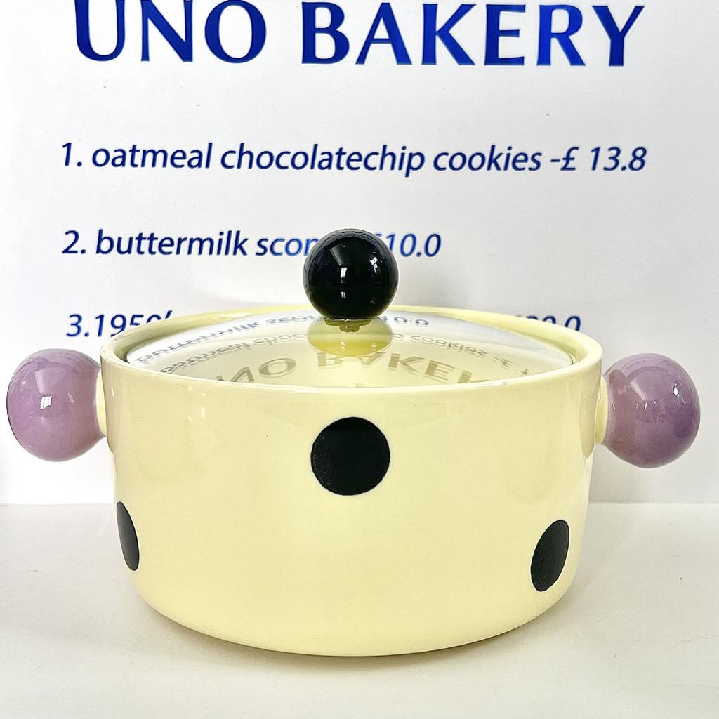 Give Girls Birthday Gifts, Cute Contrasting Colors, Polka Dots, Ceramic Instant Noodles Bowl with Lid, Girlfriend Practical Souvenir Gift Box.