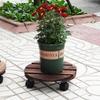 Carbonized Wooden Mobile Plant Caddy