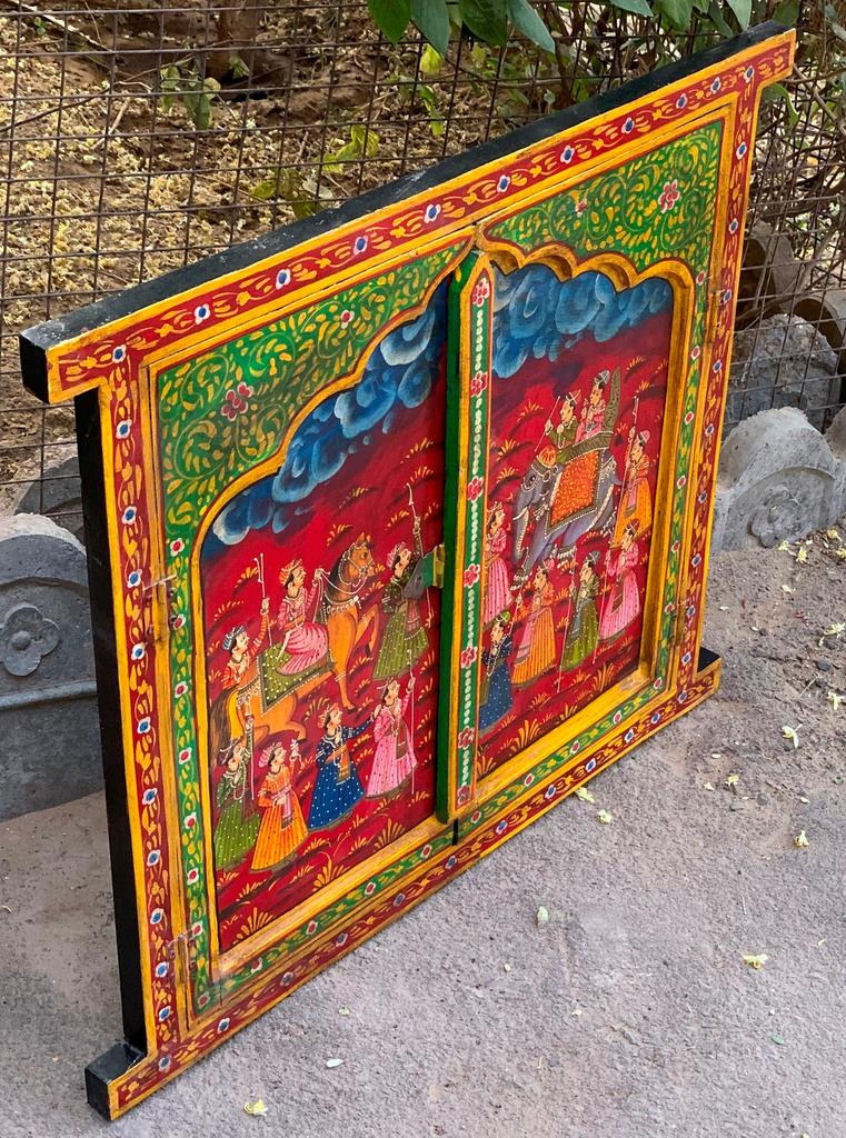 Handcrafted Wooden Jharokha: Indian Heritage Carved Window Wall Decor