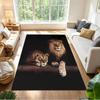Lion And Lioness Portrait Non-Slip Home Carpet Design for Office Decor Living Room Bedroom Gift