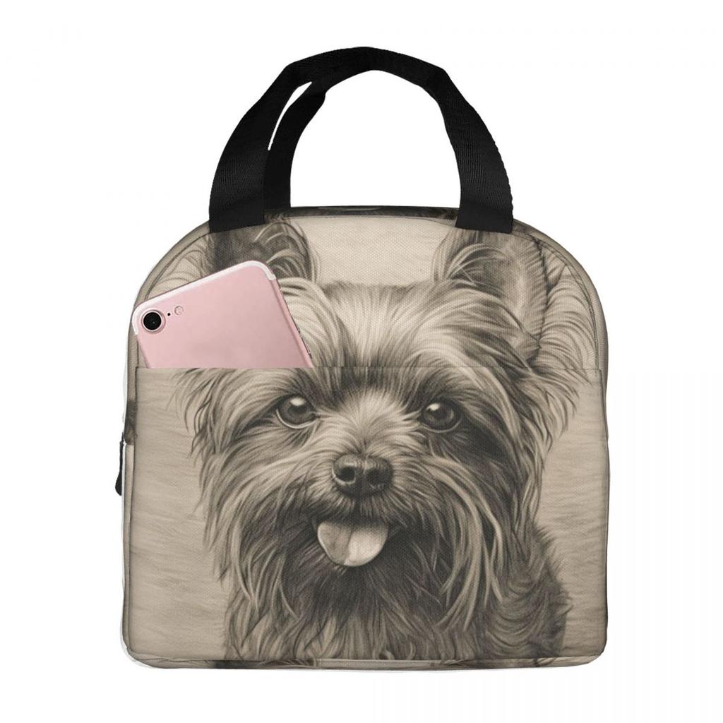 Yorkshire Terrier Dog Being Cute Insulated Lunch Bag for Women Children Portable Food Boxes Thermal Lunch Box Tote