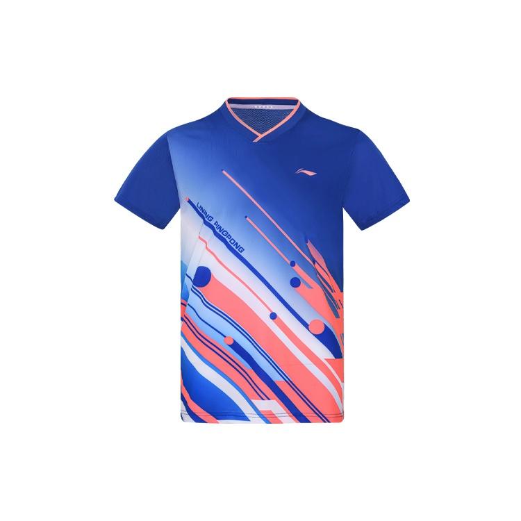 Li-Ning National Team Table Tennis Jersey T-Shirt Blue Men s AAYS017-3 M