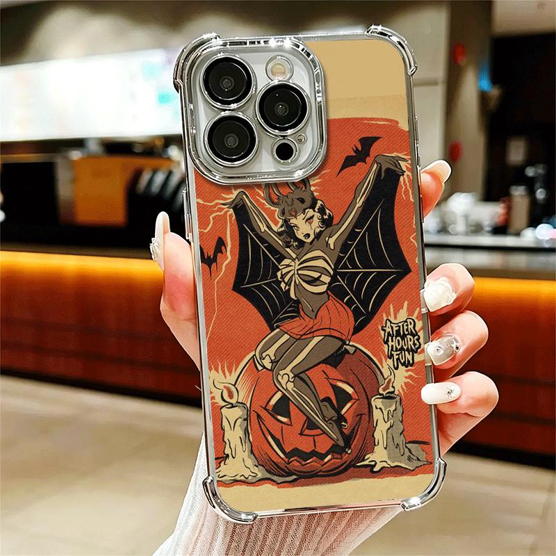 

Halloween-Costumed Girl Soft Phone Case For iPhone 15 16 17 Air 14 Pro Max 16E Plus 13 12 Mini Plating Anti-Fall Fundas iPhone 15