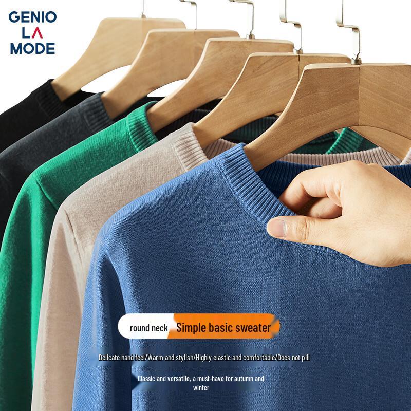 

GENIOLAMODE Мужской зимний вязаный свитер с круглым вырезом L