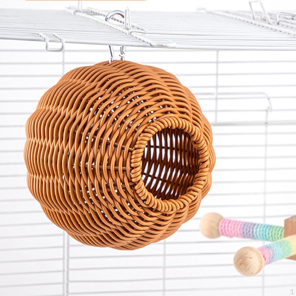 Vogel Hängematte Nest Haus Zubehör Handgewebt Atmungsaktiv Robust Sitzstange Ständer Hängebett für