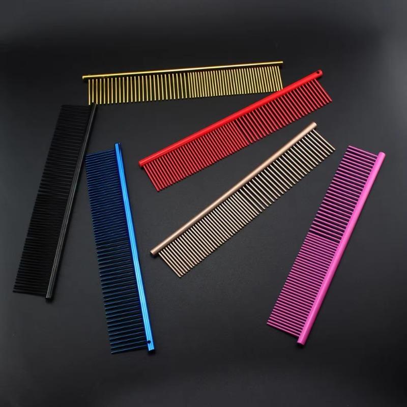 10pcs Pet Comb Stainless Steel Silver Pet Lightweight Comb for Dog and Cat  Color Comb PT-255