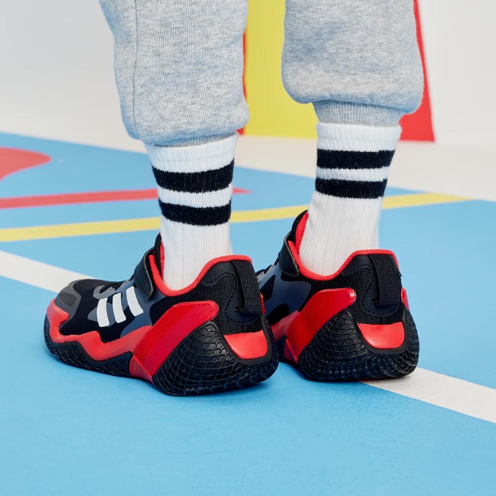 Adidas 4Uture Rnr El K Comfortable Abrasion Resistant Abrasion Resistant Low top Kids' Running Shoes Black Red Kids' GY9384
