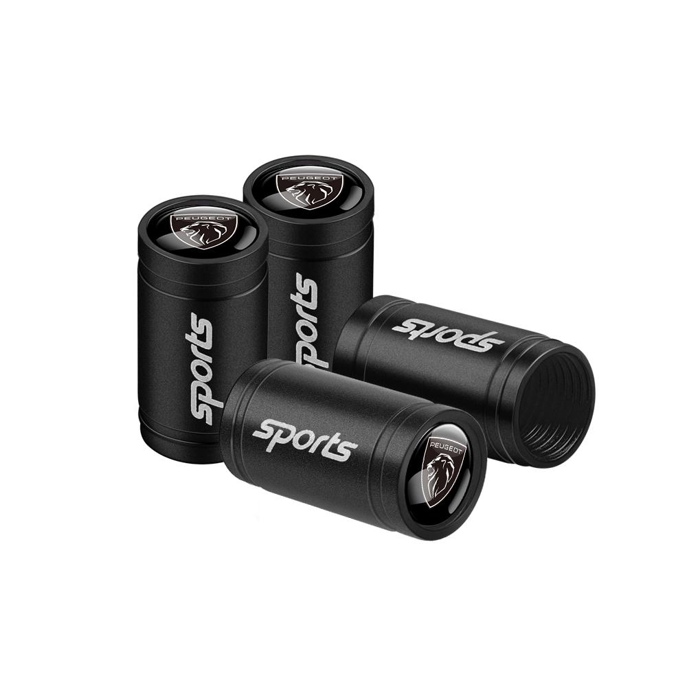 2026 Hot Car Sticker 4PCS Car Wheel Tire Valve Caps Auto Tyre Air Stem Cover Accessories For PEUGEOT 107 206 2008 4008 108 207 2