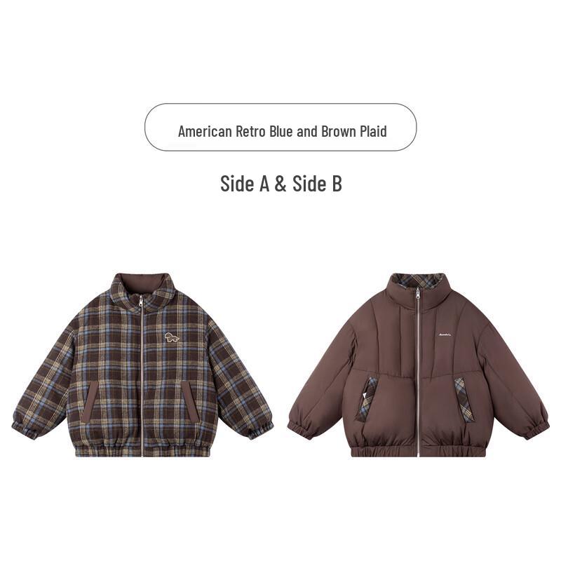 Mucmukn Kids Reversible Plaid Down Jacket