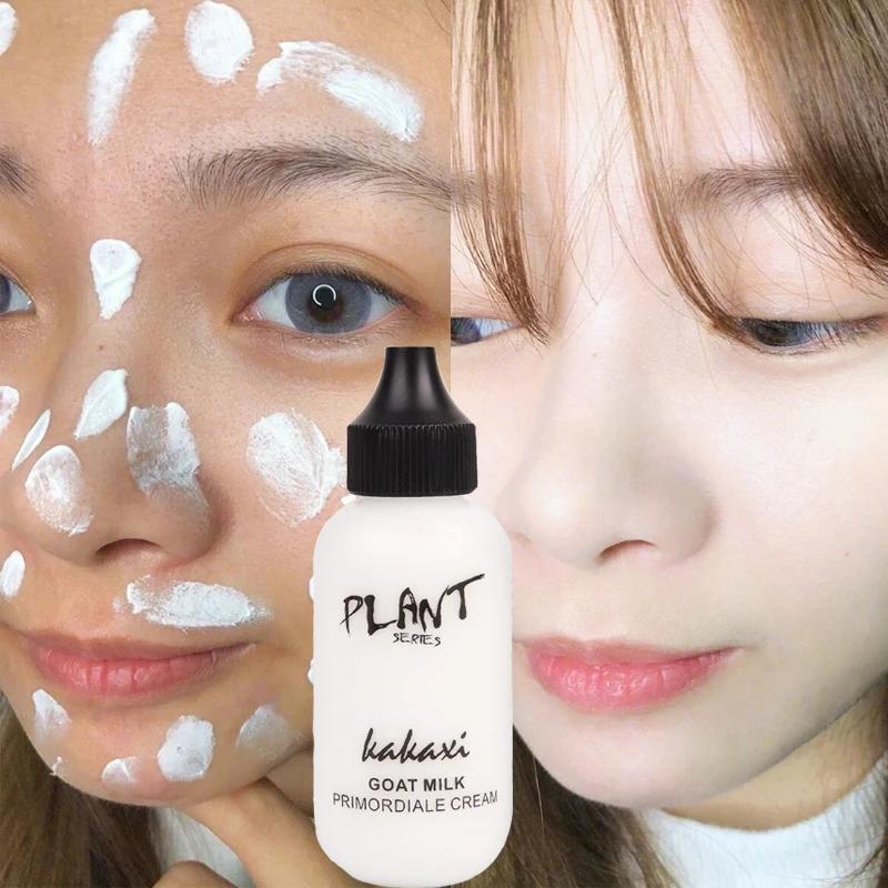 50ml Goat Milk Face Foundation Cream Natural Whitening Brightening Concealer Base Cream Waterproof Oil-control Face Cream Makeup