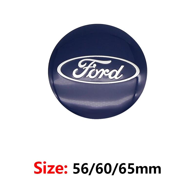 4pcs 56mm 60mm 65mm Car Styling Wheel Center Hub Caps Stickers Badge For Ford Fiesta Mondeo Fusion Explorer Escape Shelby Edge CVX1