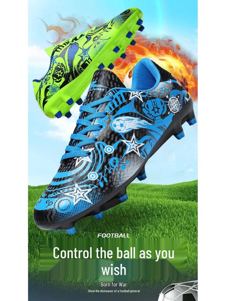 Children's Professional Football Training Shoes with Long Spikes for Boys and Girls - Medium and Large Sizes