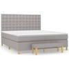 Maison Exclusive - Sommier à lattes de lit avec matelas Gris clair 160x200cm Tissu