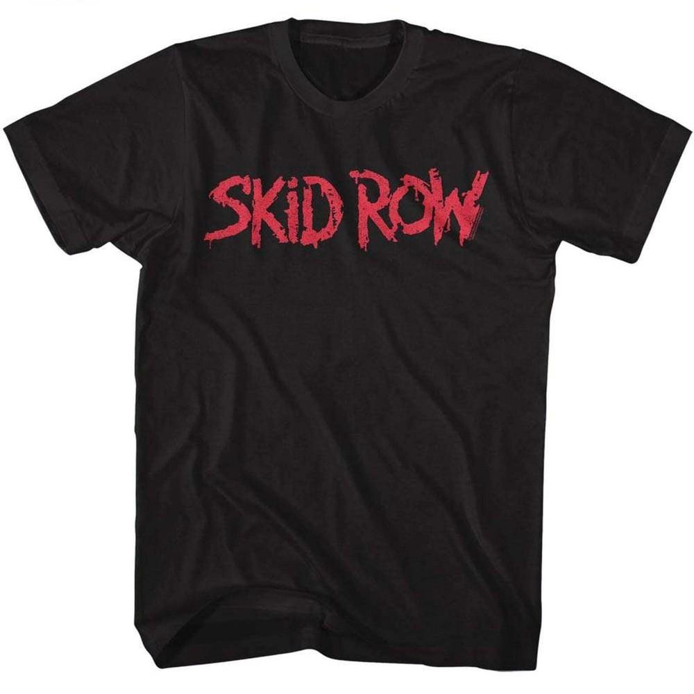 Skid Row Red Logo Black Adult T-Shirt Unisex T-Shirt XL