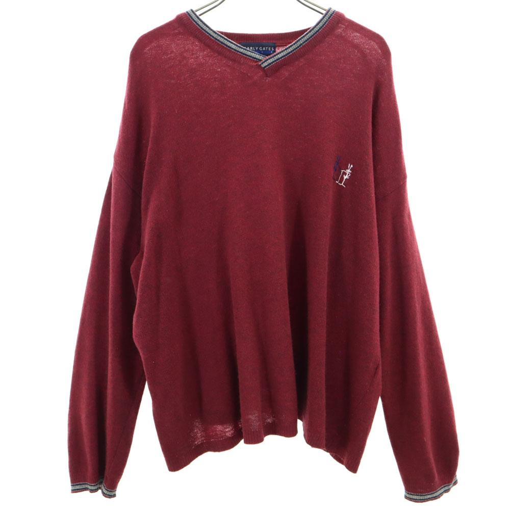 

PEARLY GATES made in Italy golf Long sleeve V neck sweater 2 GOLF Knit Women Used