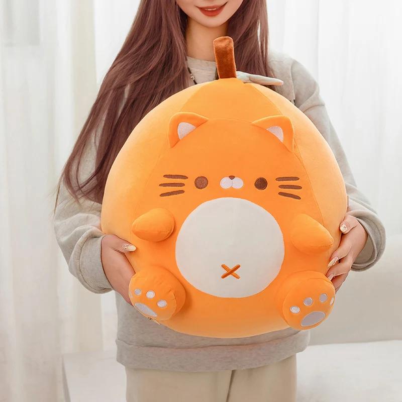 Kawaii Fat Cartoon Orange Cat Plush Toys Soft Comfy Kitten Throw Pillow Back Cushion Funny Home Decor Nice Gift To Kids