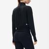 FILA SS22 Athletics Solid Color Zip Collar Letter Sports Knit Long Sleeve Jacket Women jackets Deep-Black A11W221508FBK
