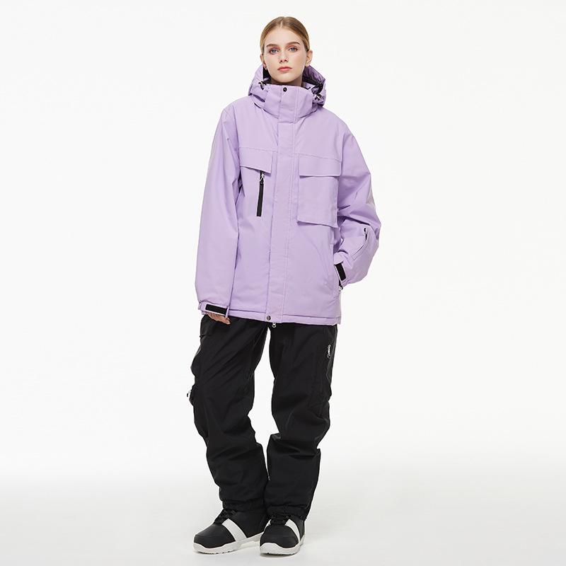 Women's and Men's Waterproof Ski Jacket and Pants Set - Winter Warmth for Single/Double Board Skiing.