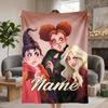 Hocus Pocus Custom Flannel Blankets Soft Warm Cozy Throws for Home Decor Holiday Gifts