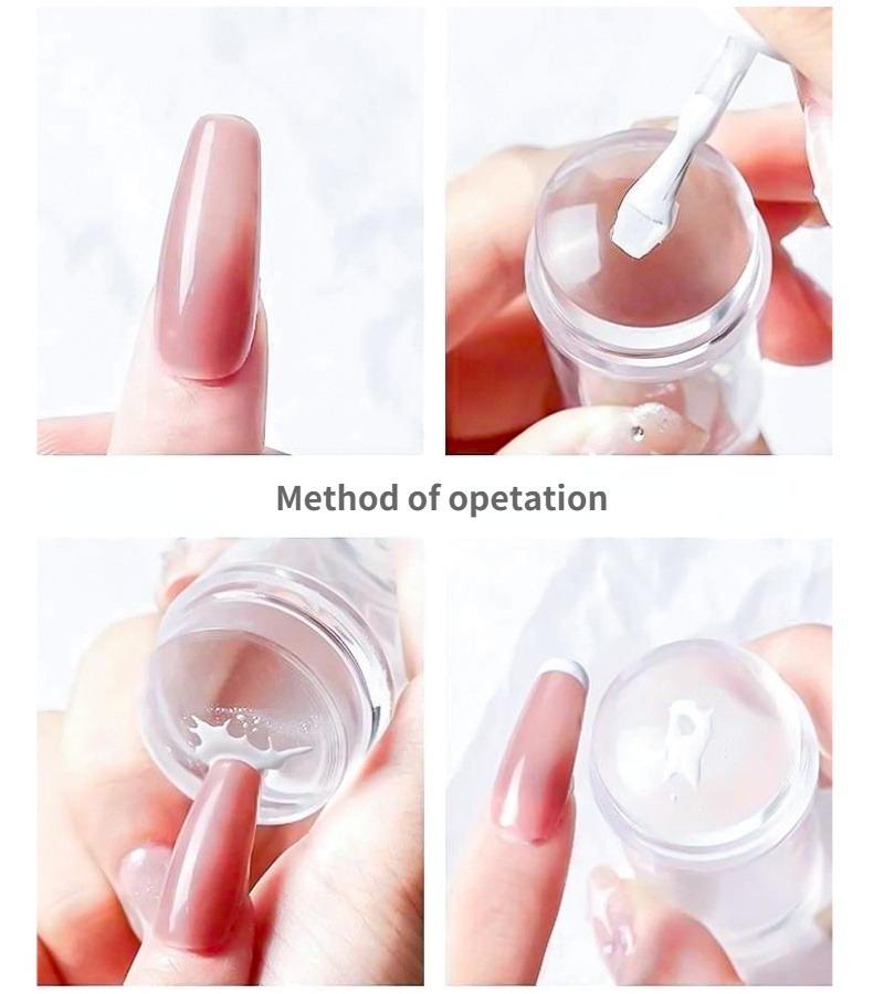 Nail Stamping Plates Pure Clear Jelly Nails Art Stamper Scraper Set Print Silicone Marshmallow Design Manicure Accessories Tools