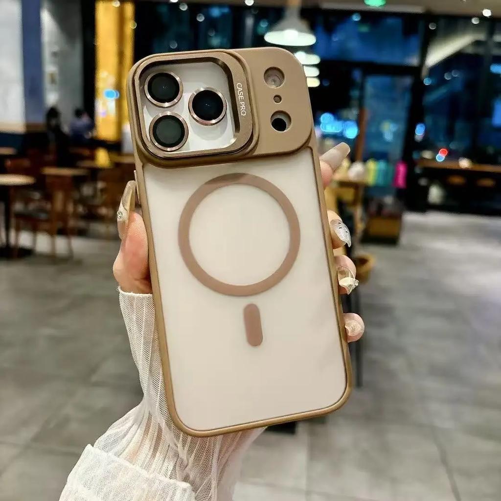 IPhone 17 16 15 14 13 Air Pro Max Plus Lens Bracket Cover Magnetic for Magsafe Wireless Charging Shockproof Protective Case