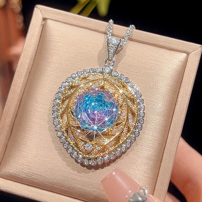 

Ювелирные изделия Медное основание с золотым покрытием Огранка «Миллениум» Цвет драгонфрута Темпераментная подвеска Женский Ведущий камень 14 мм