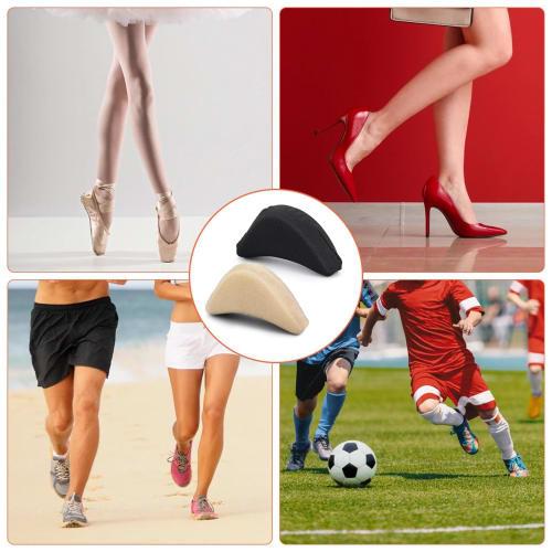 FUYUERO Toe Cushions, Shoe Size Adjuster, Breathable, Soft, Anti-Slip, Protects Toes, Absorbs Shock, Unisex, 2 Sets of 4, Black