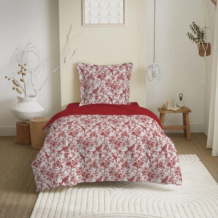 Reversible Duvet Set for Bed 90 X 190 Cm Bérengère Red