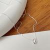 Exquisite S925 Sterling Silver Oval Bean Pendant Necklace - Simple Ins Style Collarbone Chain