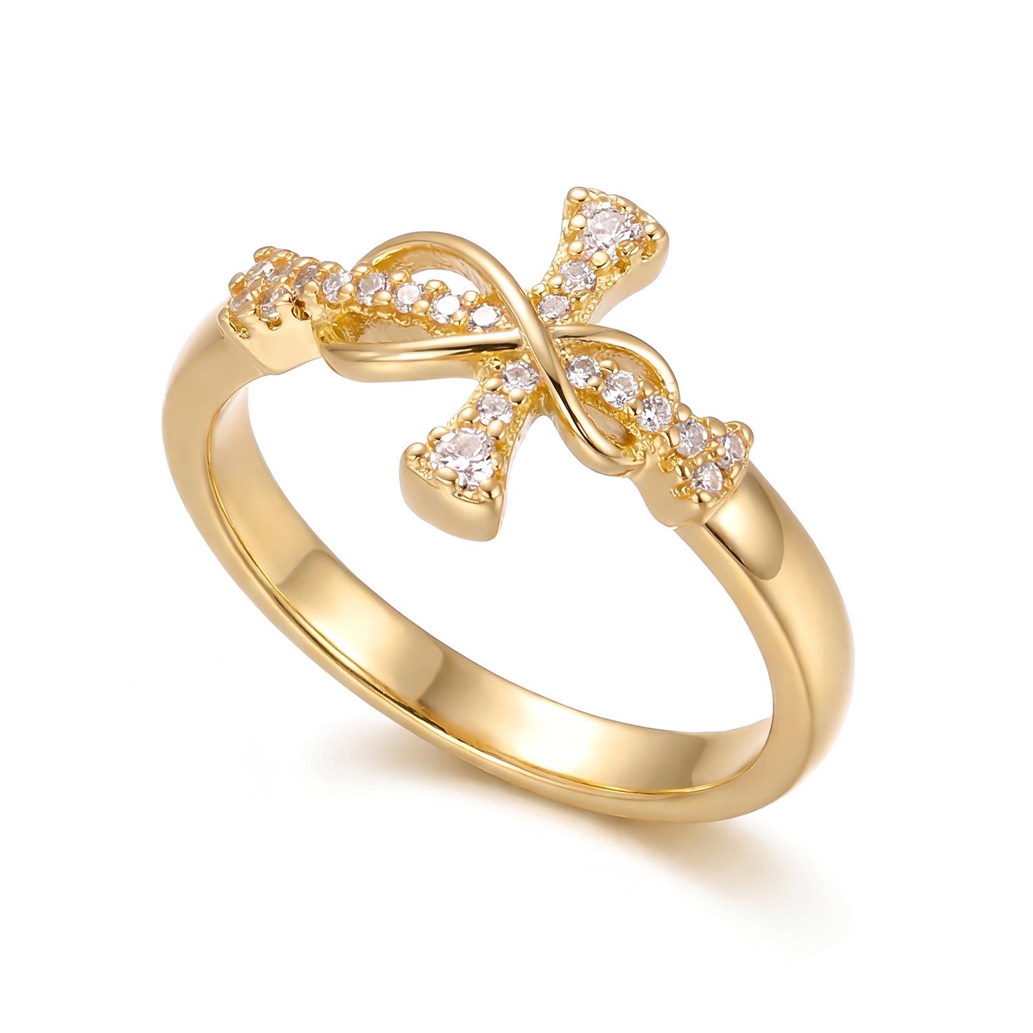 

Classic Design Cross Rings For Women Shiny AAA CZ Zircon Inlay Copper Geometric Finger Ring Girls Dating Party Charm Jewelry 10