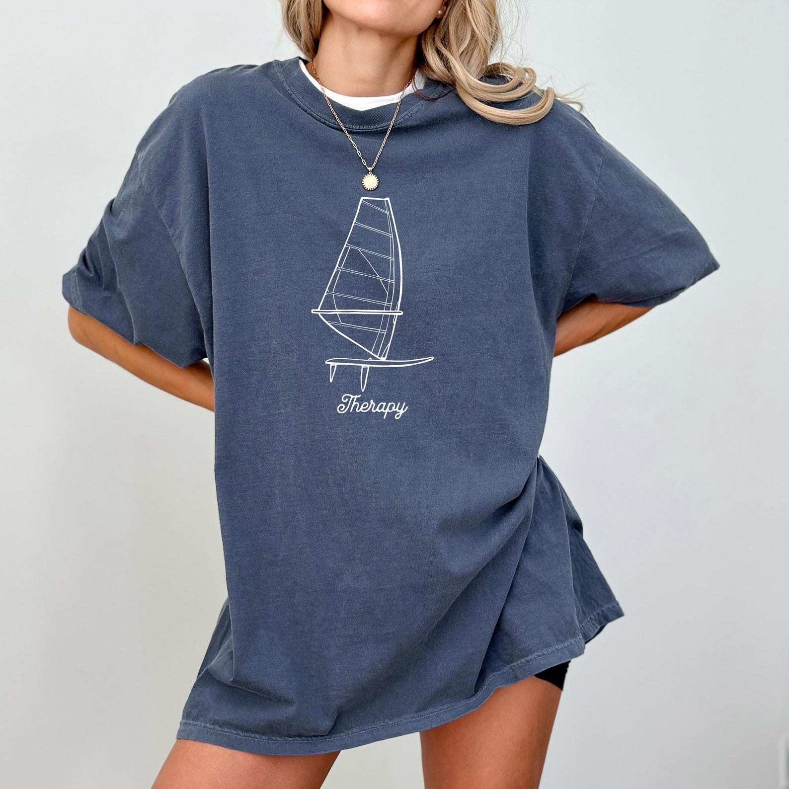 Comfort Colors Windsurfing T-Shirt, Surf Lover Gift L