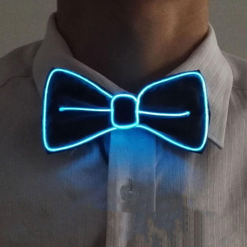 Music Festival Costume Tie Suspenders Set Hanging Pants Clip LED Suspenders Clips Luminous Bow Tie