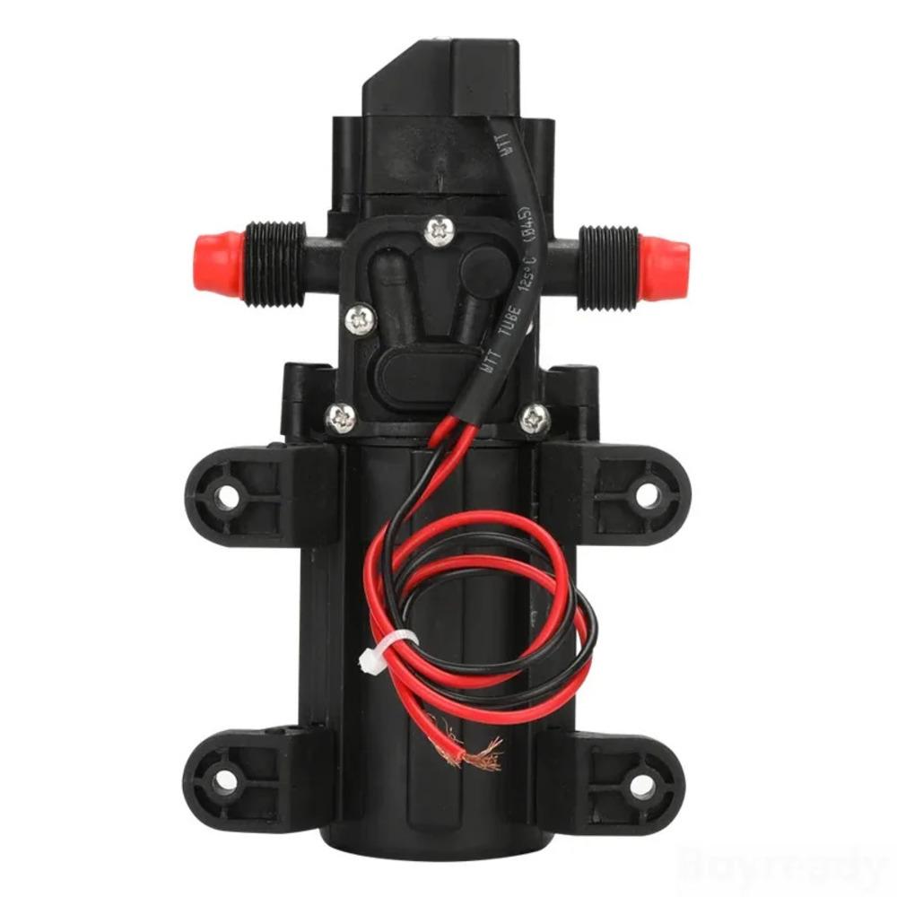 12V High-Pressure Self-Priming Diaphragm Water Pump, 130PSI, 6L/Min, Automatic Flow Switch, Safe and Compact Design