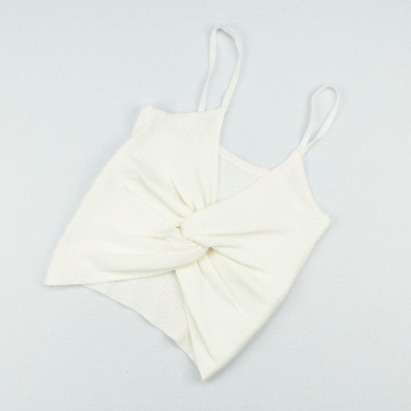 Summer New Sexy Spice Chic Butterfly Wrapped Chest with Slim Knit Suspenders Vest Female