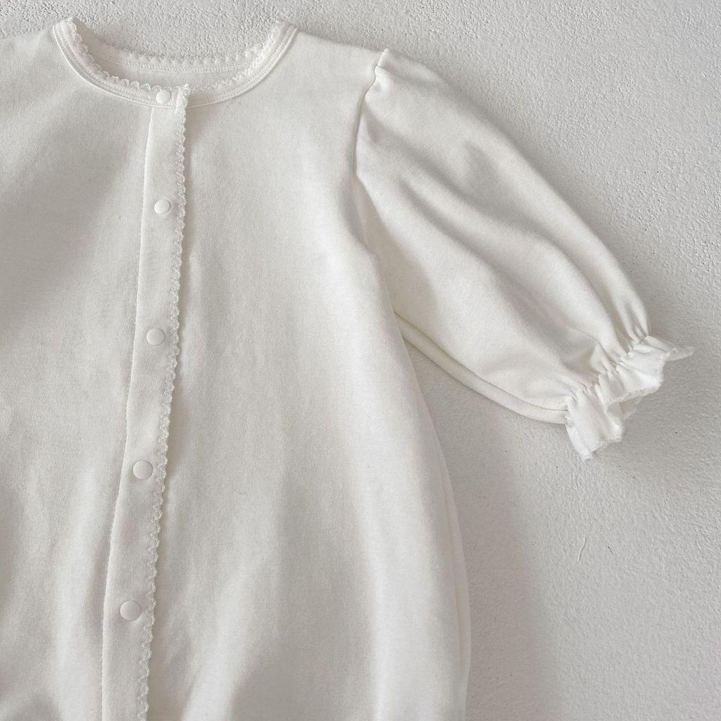 Infant Girls' Long Sleeve Solid Color Romper - New Spring Collection