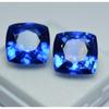 Natural Blue Tanzanite Loose Gemstone 17.15 Ct Square Cushion Pair for Jewelry Making and Crafts