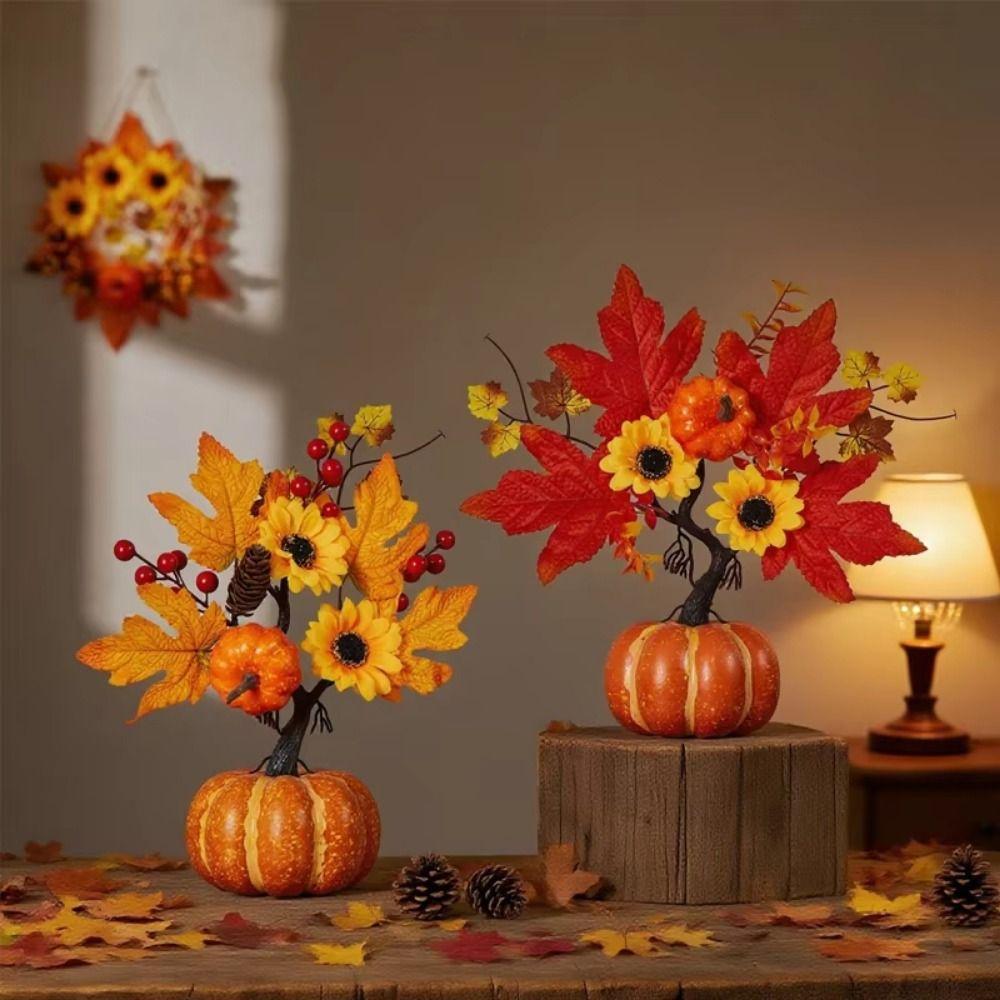 Handmade Realistic Fall Pumpkin Decor DIY Artificial Pumpkin Bouquet  Halloween Party