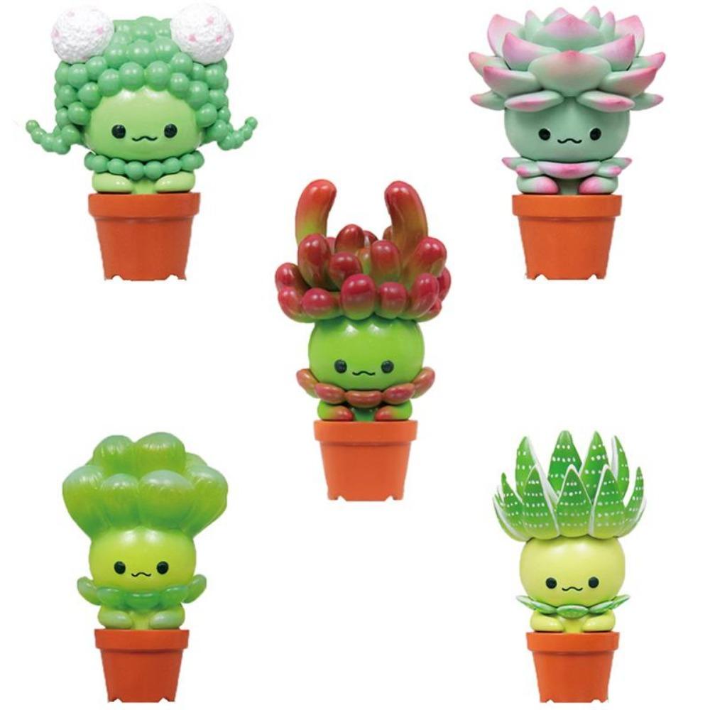 Gashapon Capsule Toys Succulents Evil Spirit Doll Green Potted Plant Action FIgures Model Toy Ornaments