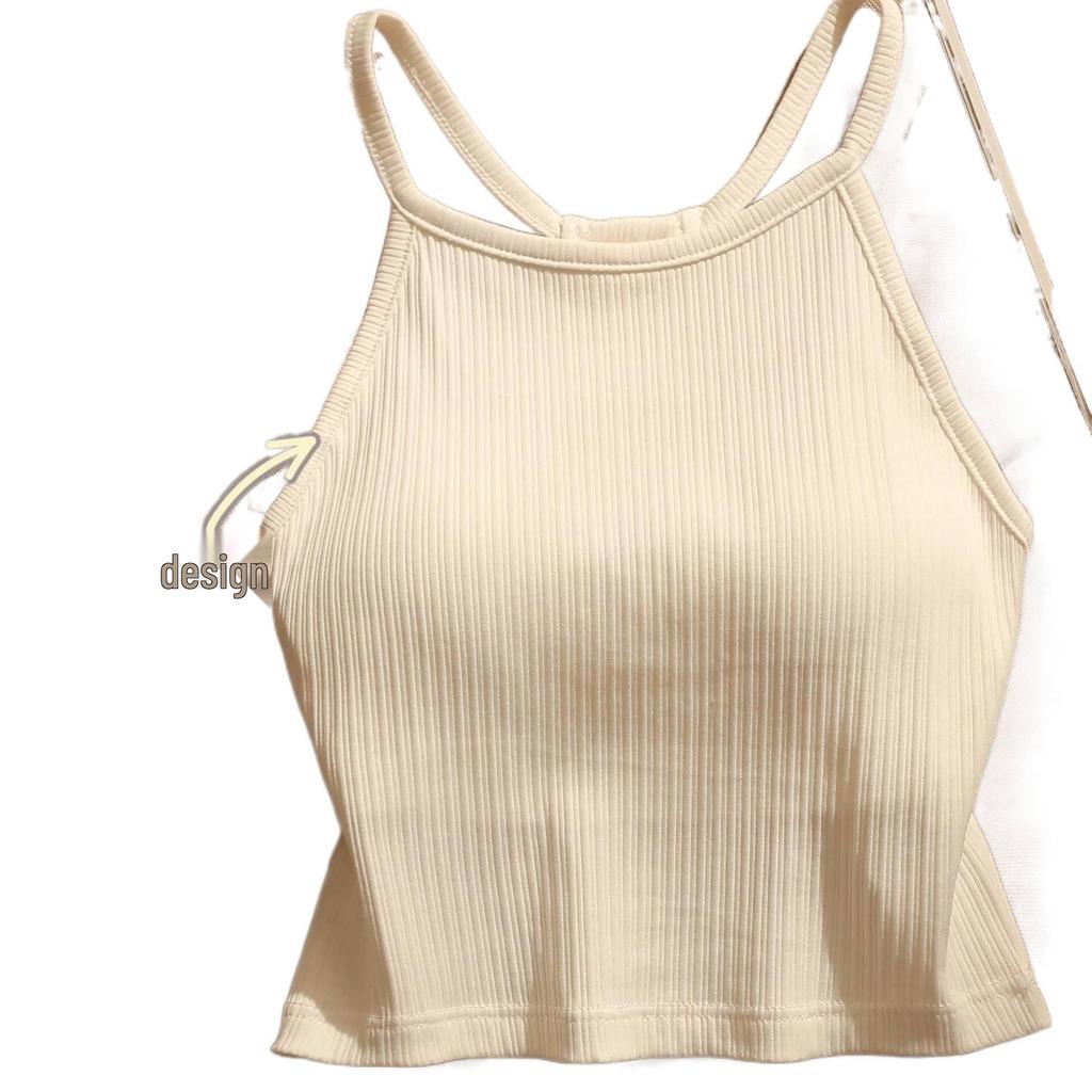 2026 Trendy Halter Neck Camisole with Chest Pads and Stylish Back - Women's Integrated Bra Top