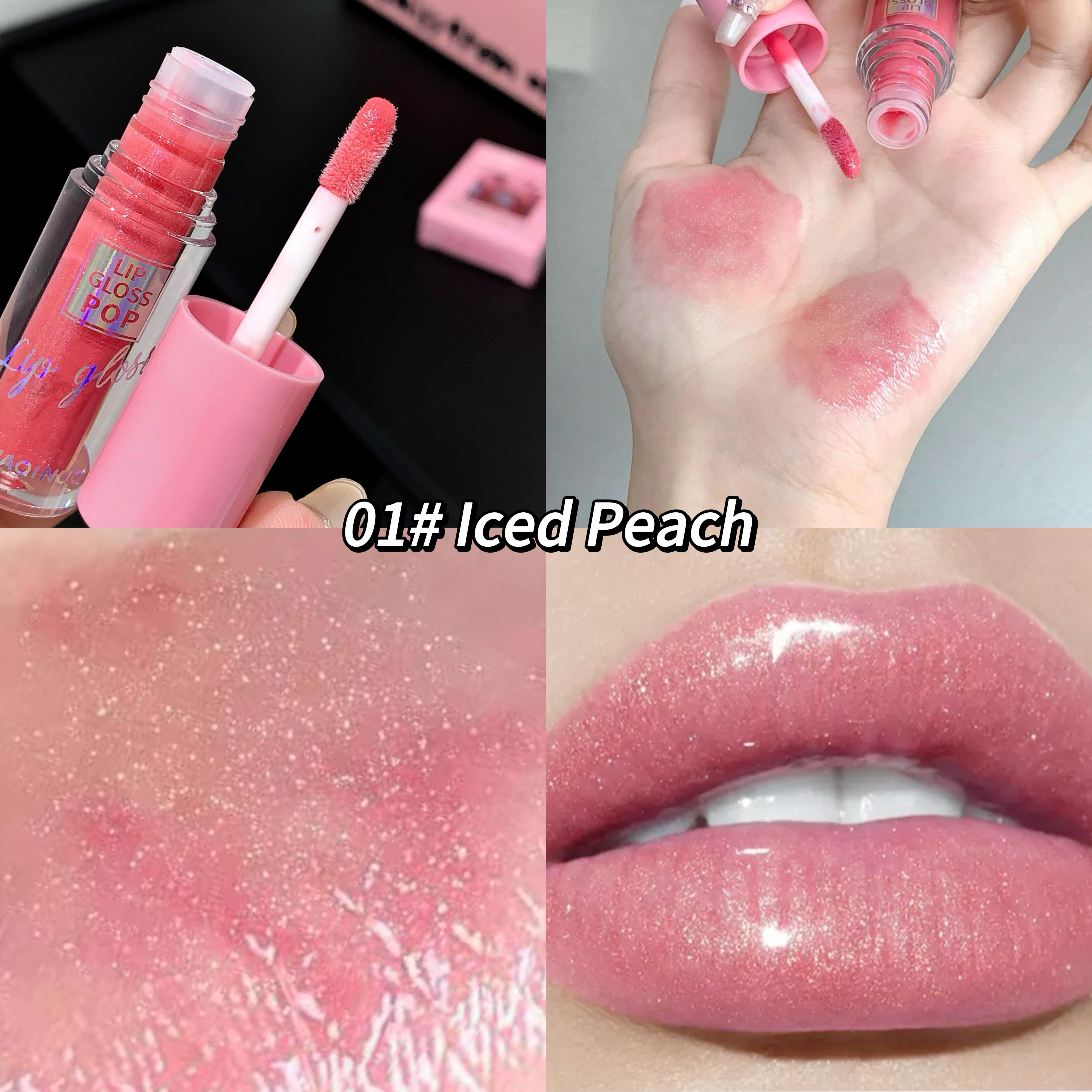 SHAQINUO Блеск для губ с сильным блеском, увлажняющий тинтованный бальзам для губ, стойкий и нежный блеск для губ