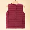 Autumn and Winter Light Down Coat Women's Vest Season Latest Crew Neck Jacket