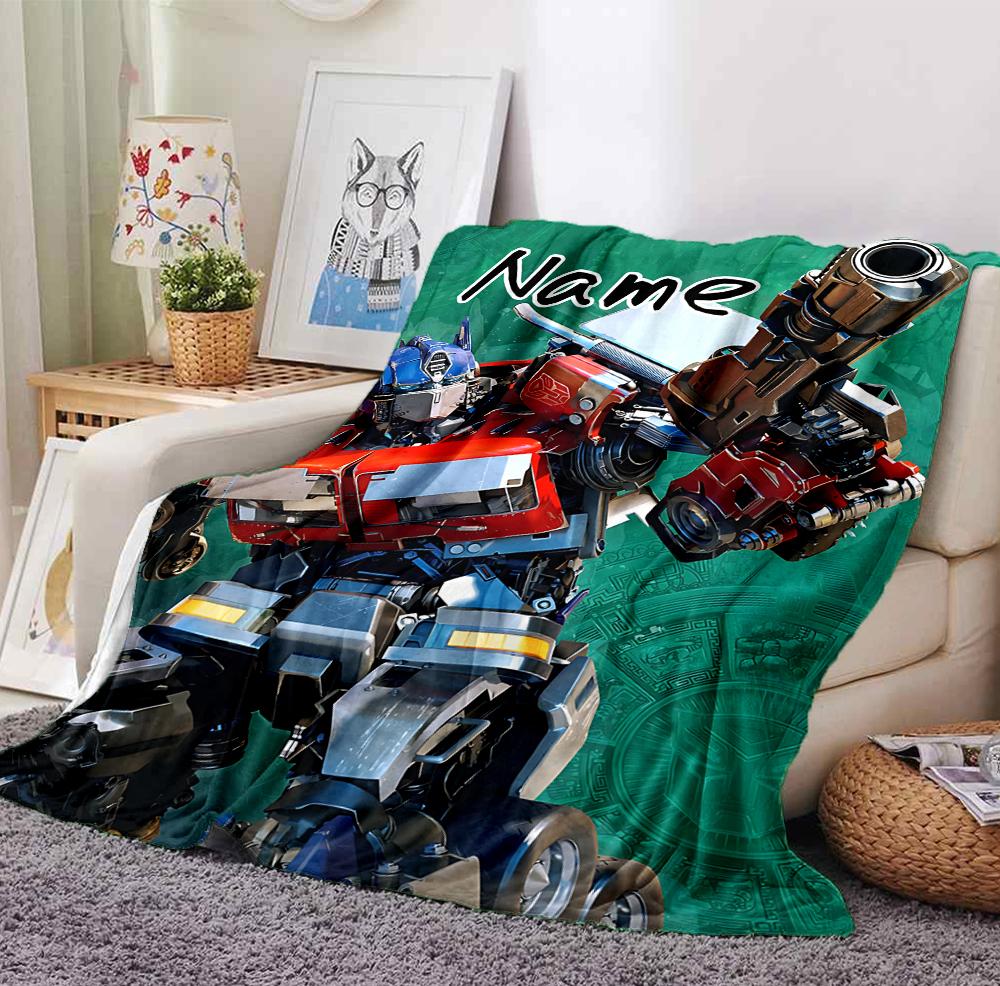 Custom Name Robo Battle Flannel Blanket Throw Blanket Soft Warm Sofa Bed Decor Unique Gift