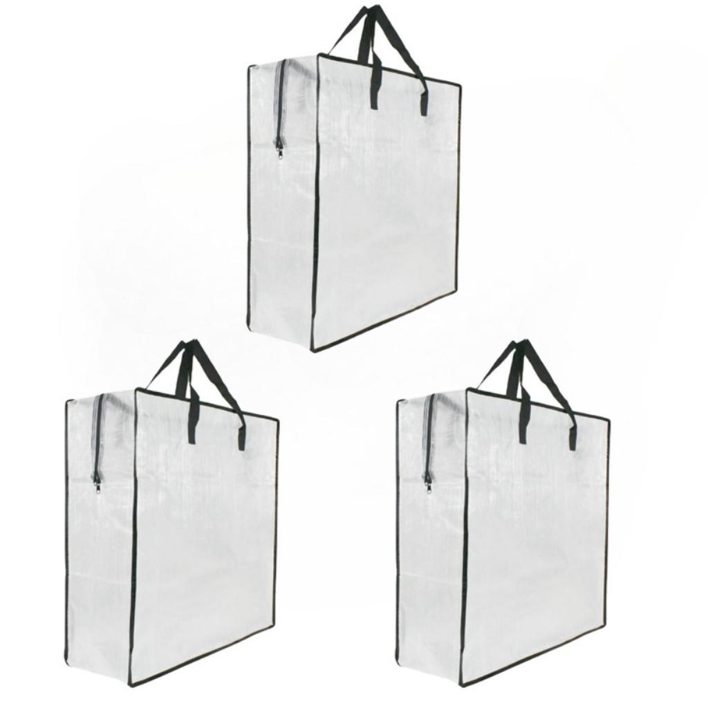 Waterproof Heavy Duty Storage Bags Large Size Clear Zipper Laundry Bags for Home Organization Travel Clothes Storage Reusable