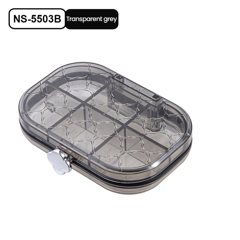 1Pc Compartment Sealed Storage Box Moisture-proof Jewelry Sealed Organizer Transparent Portable Compartment Sealed Pill Box