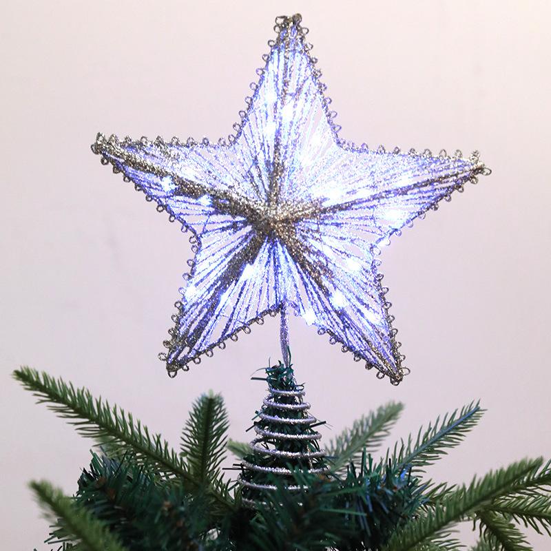Estrella superior del árbol de Navidad del brillo con las luces LED adorno brillante de la copa del árbol de Navidad para la decoración del festival de Navidad del hogar