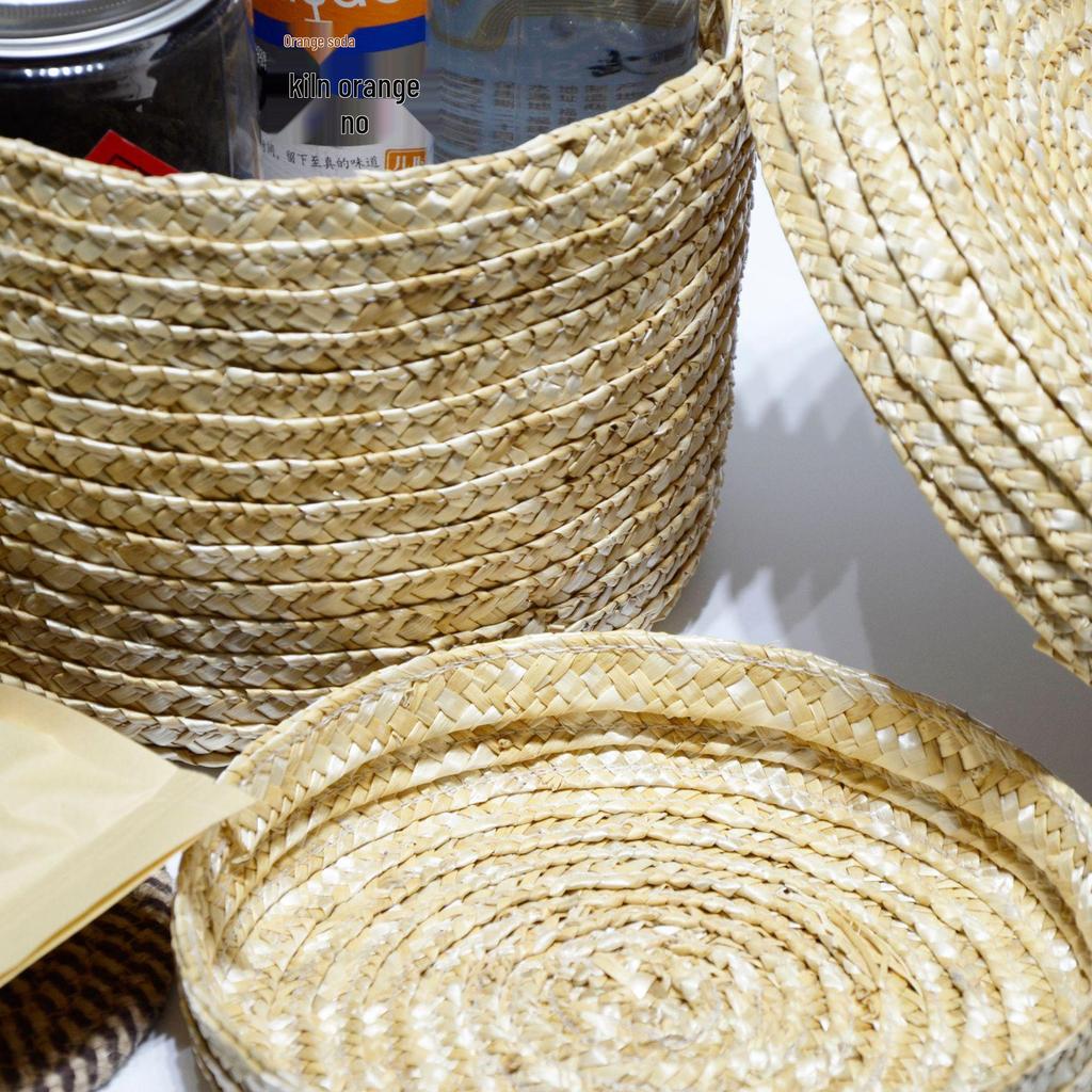 De Yun Pletený slaměný úložný koš na hračky a kosmetiku