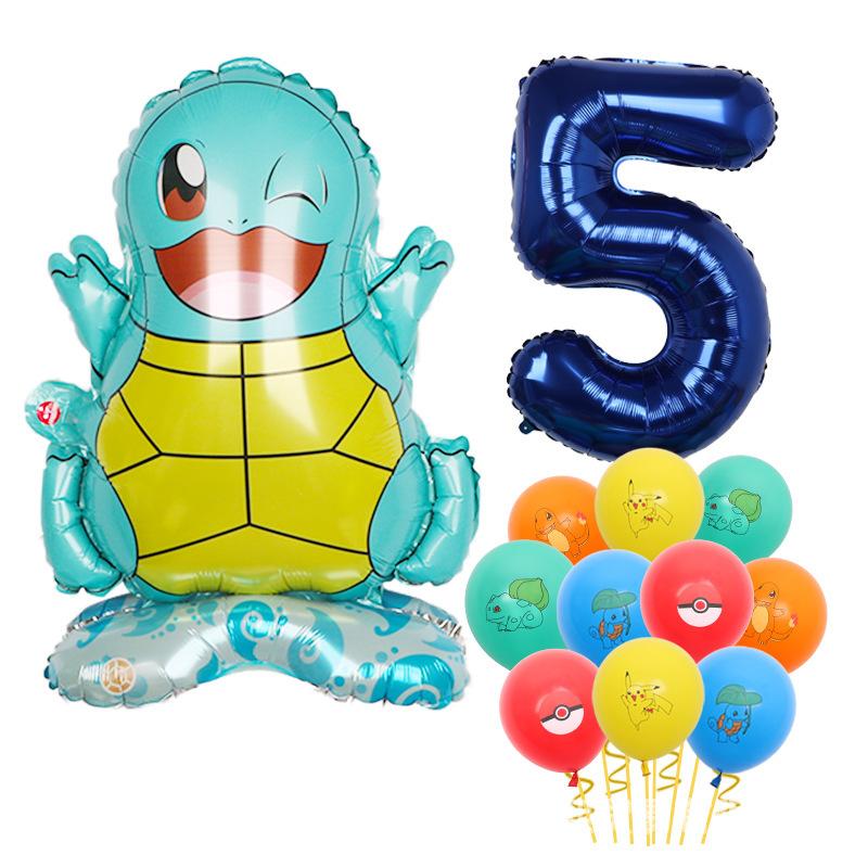 Standing Pokémon Pikachu Squirtle Child Elf Birthday Aluminum Film Printing Latex Balloon Gift